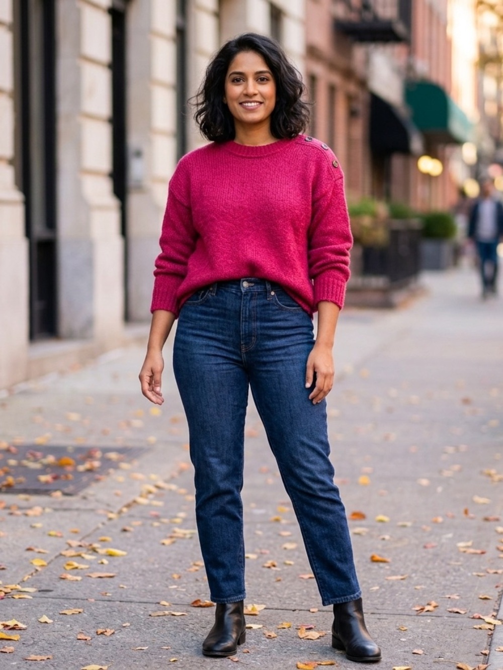J.Crew Raspberry Alpaca Blend Button Shoulder Sweater Size Medium